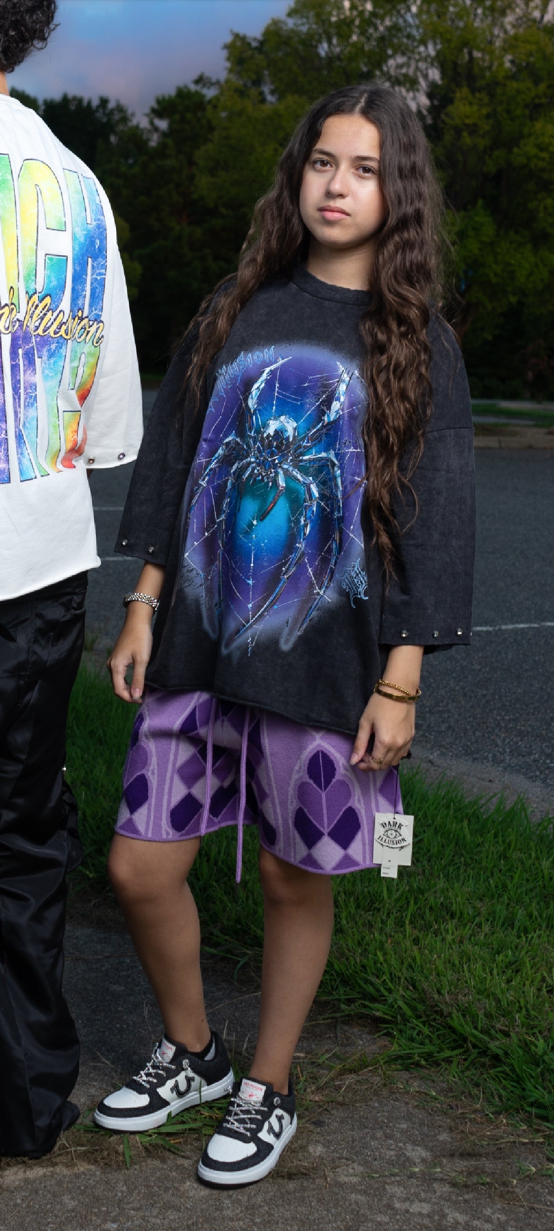 The Web - Cropped T-Shirt Spider Black