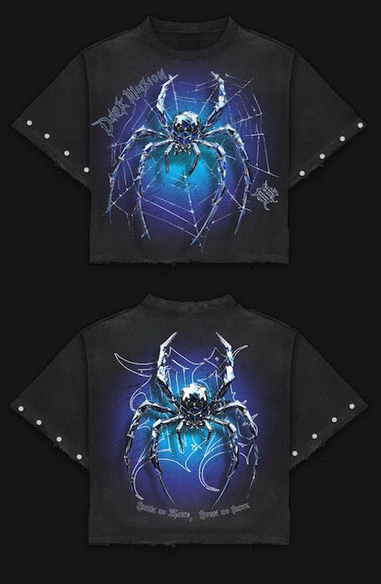 The Web - Cropped T-Shirt Spider Black