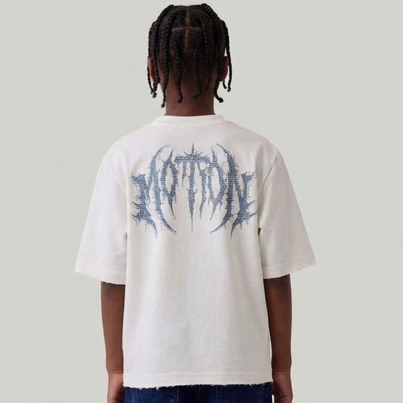 Dark illusion motion cropped shirt White