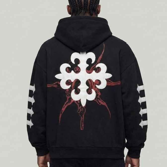 Illusion Hoodie Black Cut & Sew