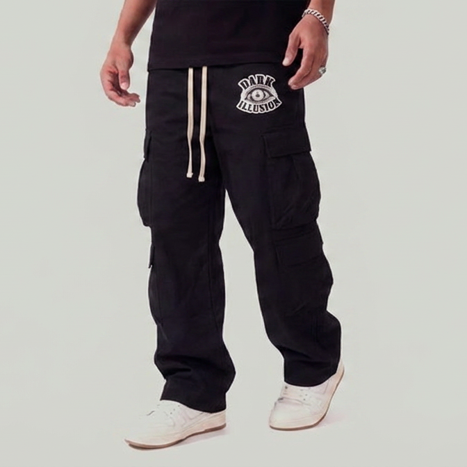 Illusion Eye Multi-Pocket Cargo Pants