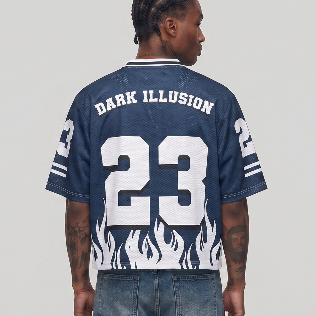 Dark Illusion Flame Jersey - Navy Blue