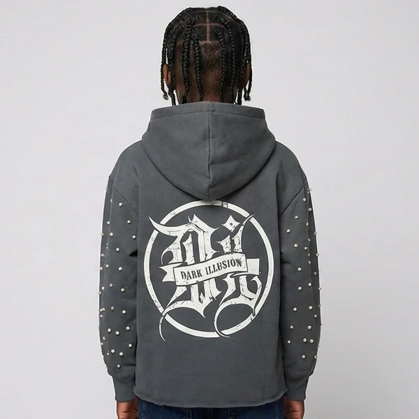 Dark illusion hoodie kids charcoal