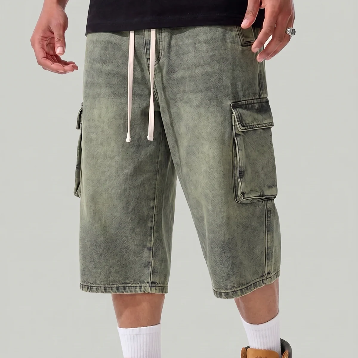 Dark illusion jorts acid green